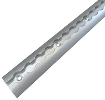 Aluminium Airlineschienen Set halbrunde Form 1 - 10 Meter - Halbrunde Airlineschiene zur Ladungssicherung für LKWs und Wohnmobile - Gebohrte Zurrschiene Silber - Zurrleiste / (4 Meter ( 4 x 1 Meter )) - 2