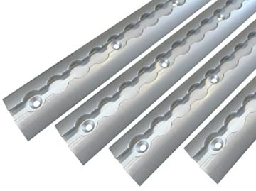 Aluminium Airlineschienen Set halbrunde Form 1 - 10 Meter - Halbrunde Airlineschiene zur Ladungssicherung für LKWs und Wohnmobile - Gebohrte Zurrschiene Silber - Zurrleiste / (4 Meter ( 4 x 1 Meter )) - 1