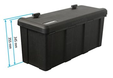 Blackit L - 750 x 300 x 355 mm, Deichselbox mit 2 Schlösser, Werkzeugkasten für Anhänger Staukiste 50 ltr Anhängerbox, Daken B50-2 - 3