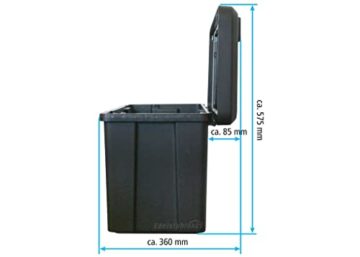 Blackit L - 750 x 300 x 355 mm, Deichselbox mit 2 Schlösser, Werkzeugkasten für Anhänger Staukiste 50 ltr Anhängerbox, Daken B50-2 - 5