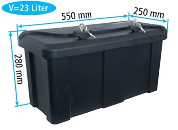 Deichselbox Blackit 2 - 550x250x295mm Anhängerbox Werkzeugkasten Anhänger Staukiste Werkzeugkiste Box 23L - 4