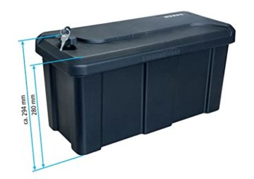 Deichselbox mit Schloss inkl. U-Bügel Halter, Werkzeugkasten für Anhänger Staukiste 23 ltr Anhängerbox, Daken B23-1+MON4002 - 3