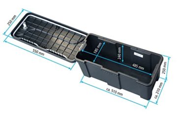 Deichselbox mit Schloss inkl. U-Bügel Halter, Werkzeugkasten für Anhänger Staukiste 23 ltr Anhängerbox, Daken B23-1+MON4002 - 5