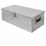 ECD Germany Alu Werkzeugkasten 76,5 x 33,5 x 24,5 cm - abschließbar - Werkzeugkoffer Werkzeugkiste Werkzeugbox Alukiste Kiste Alubox Transportbox Transportkiste Deichselbox Truckbox Box - 1