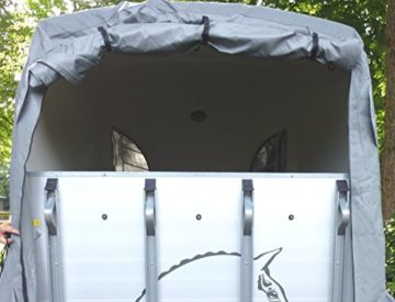EXCOLO Pferdeanhänger Plane zum Schutz Wetterschutz für übergrosse Zweipferdeanhänger UV Schutz - 3