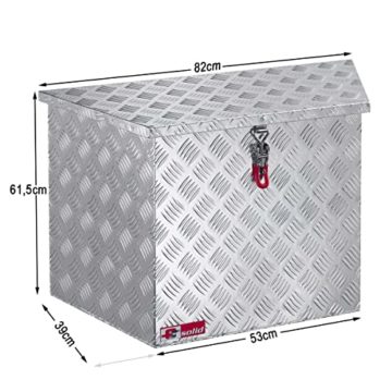 FTsolid Alu Deichselbox D2 mit Spannverschluss aus Edelstahl Anhängerkiste Gurtkiste Staubox Kiste für Gasflaschen - 3