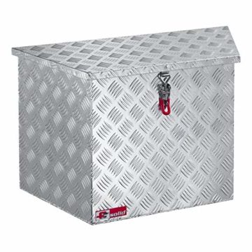 FTsolid Alu Deichselbox D2 mit Spannverschluss aus Edelstahl Anhängerkiste Gurtkiste Staubox Kiste für Gasflaschen - 1