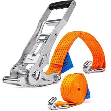 INDUSTRIE PLANET 2 Stück 5000kg 8m Spanngurte mit Ratsche Ergo Langhebelratsche Ratschengurte Zurrgurte 50mm 2500 daN - 3