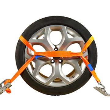 INDUSTRIE PLANET 4 x Spanngurte Autotransport 2000 daN / 2,9m / 35 mm orange Radsicherung Reifengurt Zurrgurte Auto Transport PKW Radsicherungsgurt DIN EN 12195-2 - 4