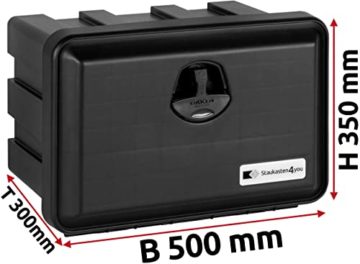 LKW Staukasten aus Kunststoff 500x350x300mm 30 ltr, Edelstahlhaus Werkzeugkasten, Unterbaubox für Nutzfahrzeuge Anhänger, Staubox, Werkzeugkiste, Gurtkiste, Deichselbox, Daken Just, Daken J030 - 2