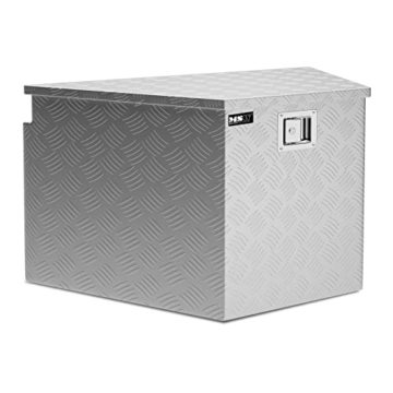 MSW Alubox abschließbar Werkzeugkasten ATB-830 Deichselbox 150 L Transportbox Metallbox mit Deckel Riffelblech 82 x 48 x 46 cm Aluminiumbox - 3