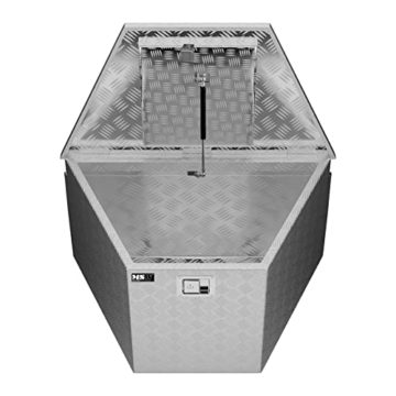 MSW Alubox abschließbar Werkzeugkasten ATB-830 Deichselbox 150 L Transportbox Metallbox mit Deckel Riffelblech 82 x 48 x 46 cm Aluminiumbox - 5