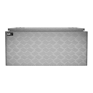 MSW Alubox abschließbar Werkzeugkasten ATB-910 Deichselbox 119 L Transportbox Metallbox mit Deckel Riffelblech 91 x 44,5 x 43 cm Aluminiumbox - 1