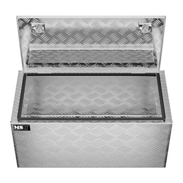 MSW Alubox abschließbar Werkzeugkasten ATB-910 Deichselbox 119 L Transportbox Metallbox mit Deckel Riffelblech 91 x 44,5 x 43 cm Aluminiumbox - 5