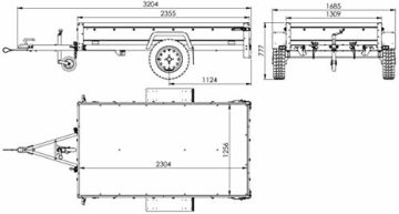 Pkw-Anhänger 230x125 Garden Trailer 230 KIPP Unitrailer 750 kg mit Stützrad und zusätzlichen Bordwänden - 3