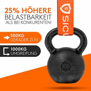 SICURIT. Spanngurte mit Ratsche – 4 Stück 6m, 1000Kg – TÜV G/S geprüft – DIN EN 12195-2 – Extrem robuste Zurrgurte - Ratschengurte zur Ladungssicherung – inkl. 4 Kantenschoner - 3