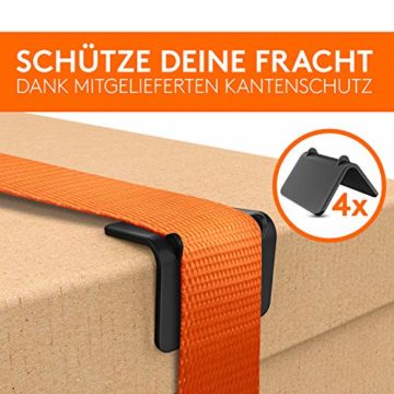 SICURIT. Spanngurte mit Ratsche – 4 Stück 6m, 1000Kg – TÜV G/S geprüft – DIN EN 12195-2 – Extrem robuste Zurrgurte - Ratschengurte zur Ladungssicherung – inkl. 4 Kantenschoner - 4