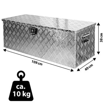 Truckbox Box Werkzeugkiste Anhängerbox Deichselbox 15 Größen Alumium Trucky, Boxentyp:D160 (109 x 40 x 38 cm) - 3