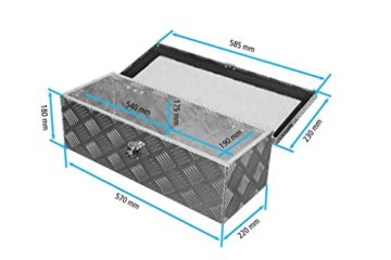 Truckbox D024 Deichselbox, Werkzeugbox, Alu Riffelblech, Alubox, Staukasten, Anhängerkiste - ca. 22 Liter - 4