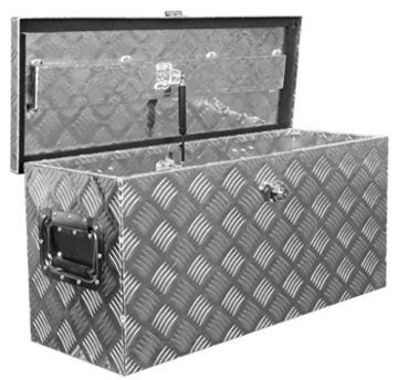 Truckbox D075 Deichselbox, Werkzeugbox, Alu Riffelblech, Transportbox, Alu Transportkiste, Anhängerkiste- ca. 71 Liter - 1