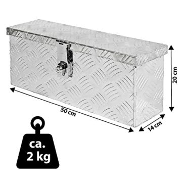 Trucky Truckbox D015 Werkzeugbox Werkzeugkiste Anhängerbox aus Aluminium im Riffelblech-Look, mit Schloss - 3