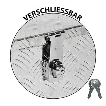 Trucky Truckbox D015 Werkzeugbox Werkzeugkiste Anhängerbox aus Aluminium im Riffelblech-Look, mit Schloss - 4