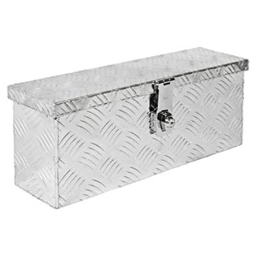 Trucky Truckbox D015 Werkzeugbox Werkzeugkiste Anhängerbox aus Aluminium im Riffelblech-Look, mit Schloss - 1