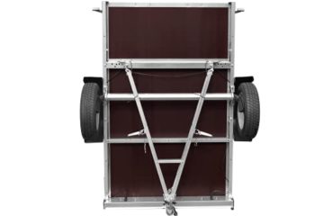 UNITRAILER Anhänger, verzinkt, 200 x 125 cm, Garten Trailer 201 Kipp [mit Stützrad und flacher Abdeckplane, grau] - 6