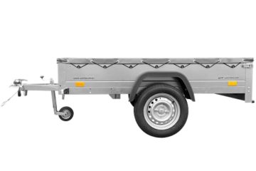 UNITRAILER Anhänger, verzinkt, 200 x 125 cm, Garten Trailer 201 Kipp [mit Stützrad und flacher Abdeckplane, grau] - 7