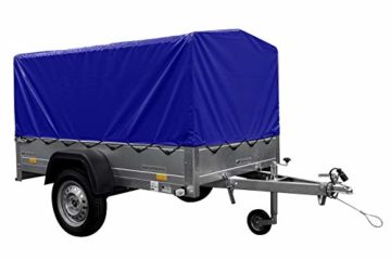 UNITRAILER Garden Trailer 201 Kipp Anhänger, leicht, mit Plane, Blau und Stützrad - 2