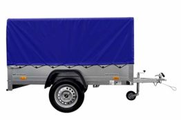 UNITRAILER Garden Trailer 201 Kipp Anhänger, leicht, mit Plane, Blau und Stützrad - 1