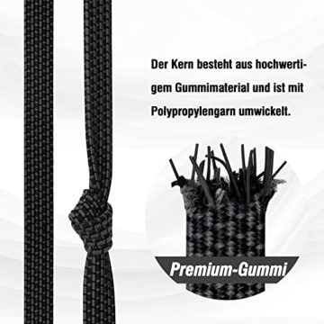 Verstellbar Spanngummi mit Haken, Expander mit Metallhaken 4er Set, 100cm Flach Gepäckspanner Schwarz Gummiseil, Extra Stark Gummispanner Gummibänder für Sonnensegel, Garten, Fahrrad, Auto, Tarps - 3
