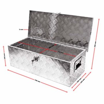 Werkzeugbox Aluminium 760x320x245mm Transportkiste Werkzeugkasten Werkzeugkiste - 4