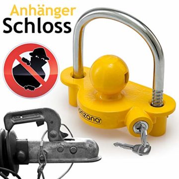 Monzana Anhängerschloss für gängige Anhängerkupplung einfache Montage Diebstahlschutz Diebstahl Anhänger Sicherung - 7