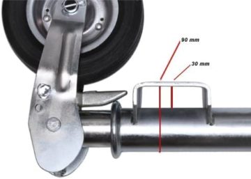 PKW Anhänger Stützrad Automatik Wohnwagen Stützrad Trailer Bugrad Hänger Stützrad Stahlfelge klappbar Klapp Rad - 3