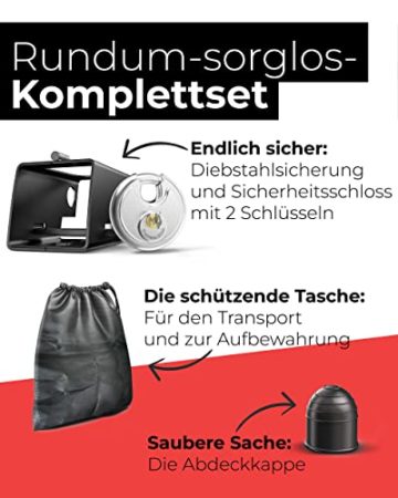 waechtermann Anhängerschloss inkl. kostenloser Tasche, Rostfreie Anhänger Diebstahlsicherung für Ihre Sicherheit - 5